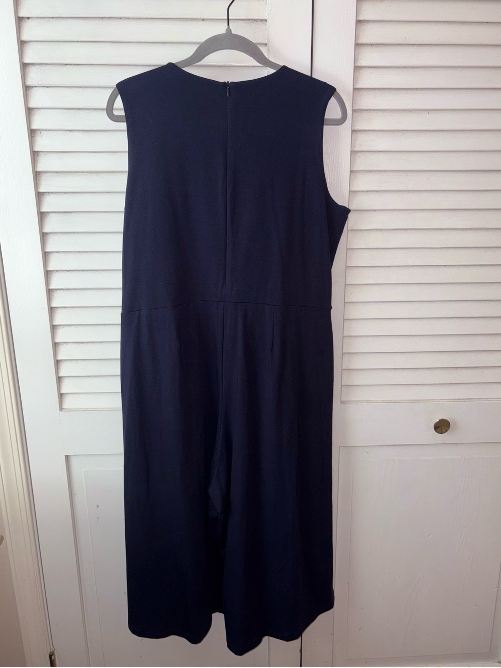 NWT Eileen Fisher Ink Blue Sleeveless Wide Leg Cropped Jumpsuit M - Picture 5 of 6